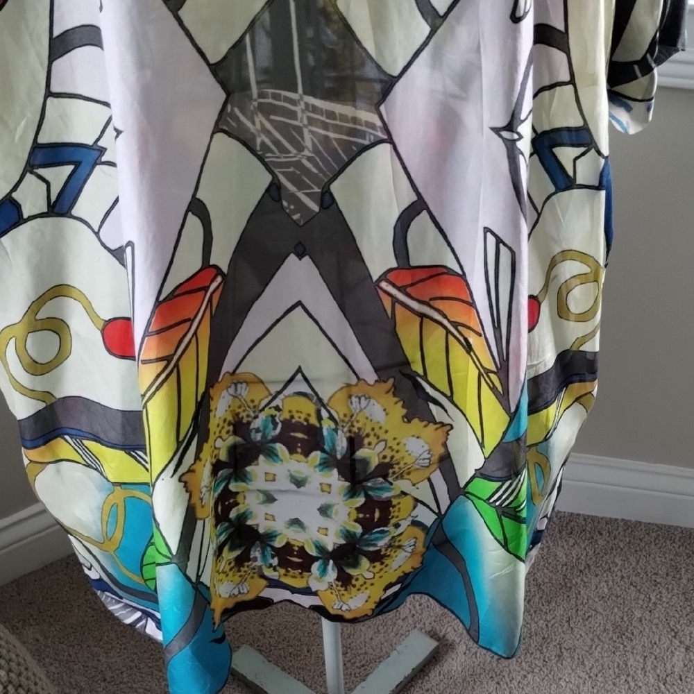 Johnny Was Blue and Yellow Patterned Tunic - Picture 4 of 14